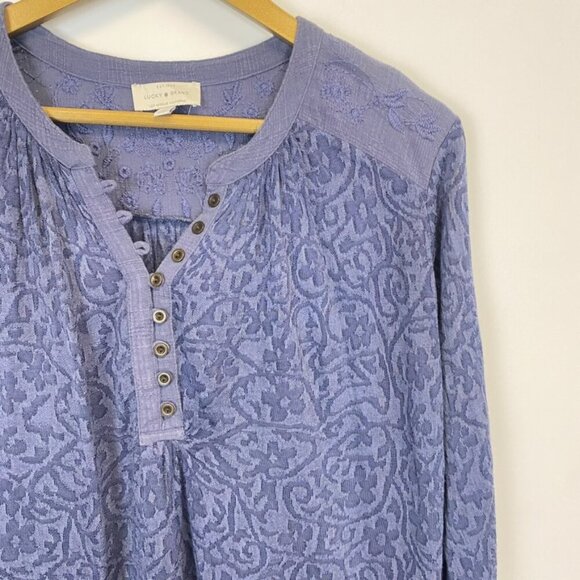 Lucky Brand Blue Lace Top - Picture 7 of 13